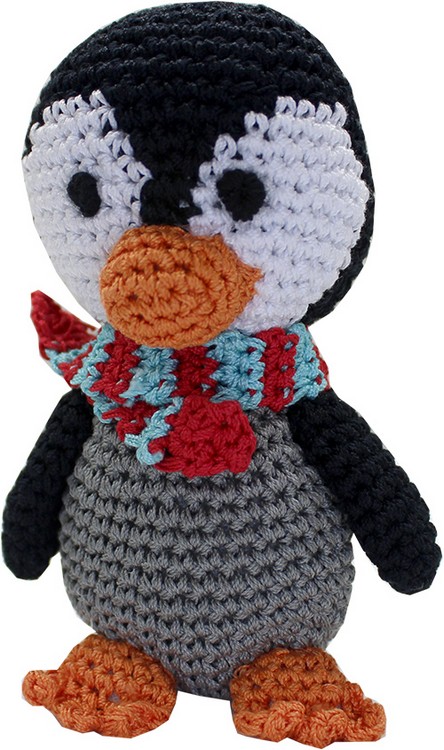 Knit Knacks Chilly Willy the Penguin Organic Cotton Small Dog Toy